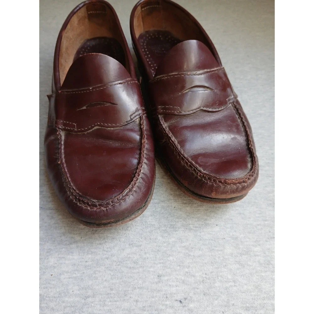 Bass Weejuns Mens 10.5 D Leather Oxblood Loafers Casual Work Dress Slip On